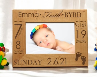 Personalized Baby Picture Frame | Birth Announcement Frame | Newborn Picture  | New Baby Gift | Nursery