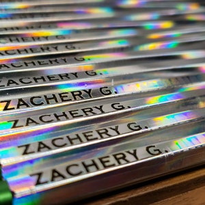 Holographic NOIR Back To School Supplies | Teacher Appreciation | Ticonderoga Pencils | Wood-Cased | Engraved | School Supplies