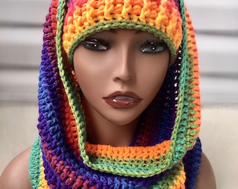 Hooded cowl and beanie