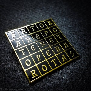 SATOR Square Hard Enamel Pin || Occult Accessories || Magick Square Pin
