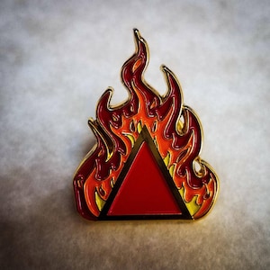 Fire Elemental Enamel Pin // Alchemical Symbol Lapel Pin
