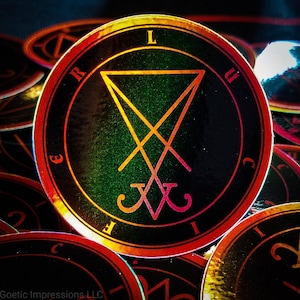 Lucifer Sigil Holographic Sticker // Satanic Sticker // Luciferian Sticker