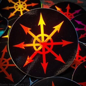 Chaos Star Sigil Holographischer Aufkleber: 7,6 cm Durchmesser
