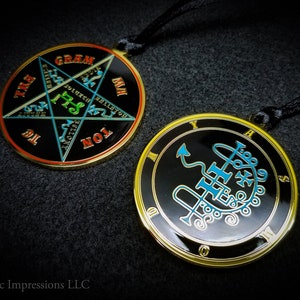 Seal of Asmoday (Asmodeus)  // Ars Goetia Demon Sigil Necklace // Lesser Key of Solomon Goetic Ritual Pendant //  Occult Magick Lamen