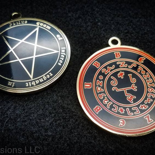 Pendentif sceau BEELZÉBUB, médaillon rituel satanique