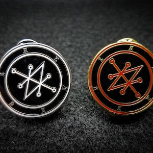 Azazel Sigil Hard Enamel Pin, Satanic Lapel Pin