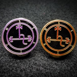 Lilith Sigil Hard Enamel Pin, Satanic Lapel Pin