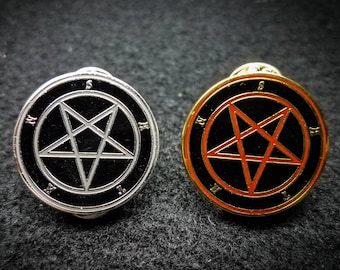 Pin de esmalte duro con pentagrama satánico: varias opciones