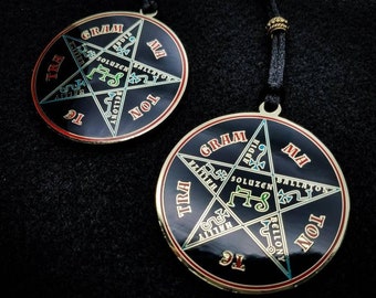 Pentacle of Solomon Talisman // Ars Goetia Tetragrammaton Pendant // Lesser Key of Solomon Goetic Ritual Medallion //  Occult Magick Amulet