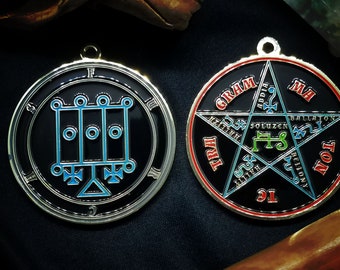 Furcas Demon Sigil Necklace // Ars Goetia Seal Lamen // Lesser Key of Solomon Goetic Ritual Medallion / Occult Magick  Pendant