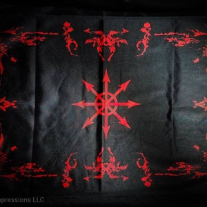 Chaos Star Altar Cloth // Satanic Sigil Altar cloth // Chaos Sphere Wall Hanging