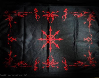 Chaos Star Altar Cloth // Satanic Sigil Altar cloth // Chaos Sphere Wall Hanging