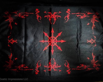 Chaos Star Altar Cloth // Satanic Sigil Altar cloth // Chaos Sphere Wall Hanging