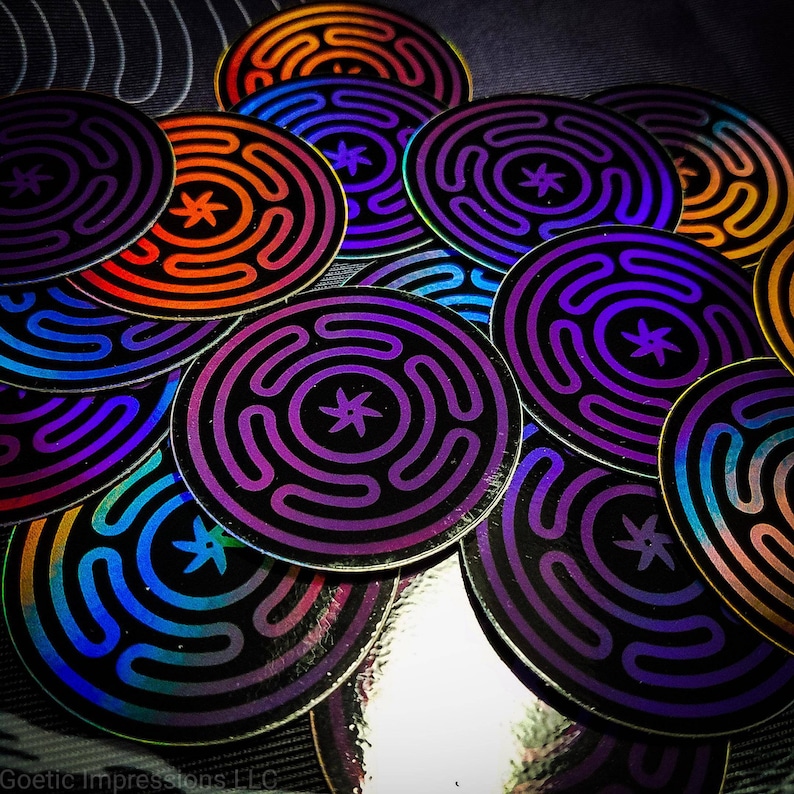 Hecate Holographic Sticker // Wheel of Hekate Sticker // Stropholos Sticker image 3