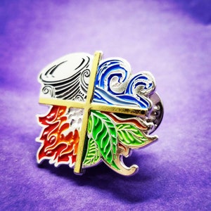 Four Elements Elemental Enamel Pin // Alchemical Symbol Lapel Pin
