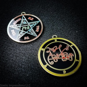 Seal of Beleth Sigil Necklace // Ars Goetia Demon Amulet // Lesser Key of Solomon Goetic Ritual Lamen with Tetragrammaton on reverse side