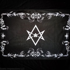 Unicursal Hexagram Altar Cloth // Thelemic Altar Decor // Aleister Crowley As Above So Below