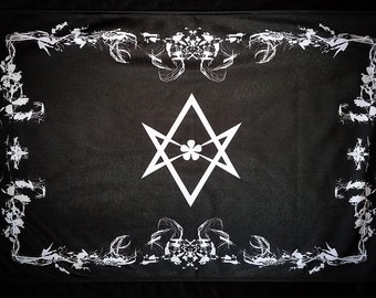 Unicursal Hexagram Altar Cloth // Thelemic Altar Decor // Aleister Crowley As Above So Below