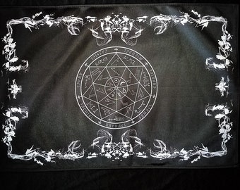 Black Archangel Seal Altar Cloth // Sigils of the Seven Planetary Archangels