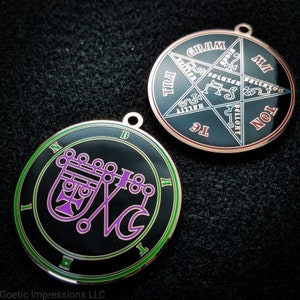 Médaillon Sigil Bathin : Pendentif rituel Clé mineure de Salomon Ars Goetia Seal