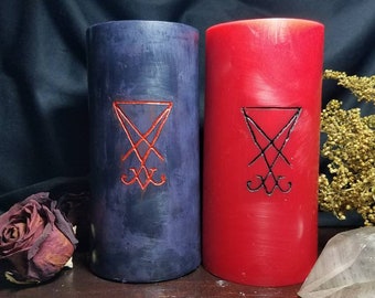 Lucifer Sigil Candle, demon seal candle for devotional altar or Satanic offering