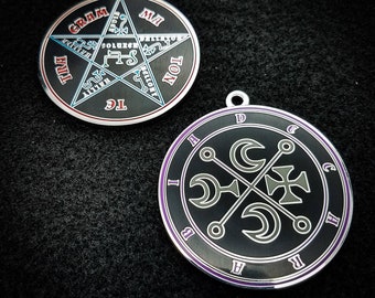 Seal of Decarabia  // Ars Goetia Demon Sigil // Lesser Key of Solomon Goetic Ritual Medallion //  Occult Necklace Tetragrammaton