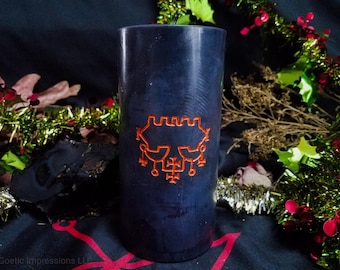 Belial Sigil Candle, Ars Goetia Carved Demon Pillar Candle