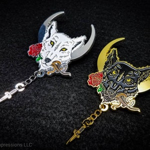 Lupercalia Enamel Pin, Pagan Valentines Day, Wolf Lapel Pin