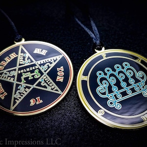 Paimon Sigil Necklace // Ars Goetia Demon Seal Pendant // Lesser Key of Solomon Goetic Lamen // Occult Talisman // Spirit Summoning Amulet