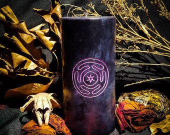 Hekate Sigil Pillar Candle: 3"x6"