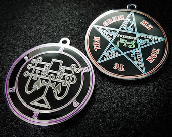 Seal of Andras Pendant // Ars Goetia Demon Sigil // Lesser Key of Solomon Goetic Ritual Medallion with Tetragrammaton on Reverse Side