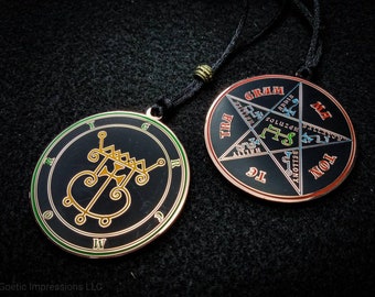 Gremory Sigil Necklace in Brass  // Ars Goetia Demon seal // Lesser Key of Solomon Goetic Ritual Medallion