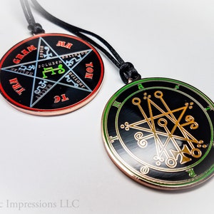 Seal of Astaroth Sigil Amulet // Ars Goetia Demon Sigil // Lesser Key of Solomon Goetic Ritual Medallion /  Necklace Tetragrammaton Occult