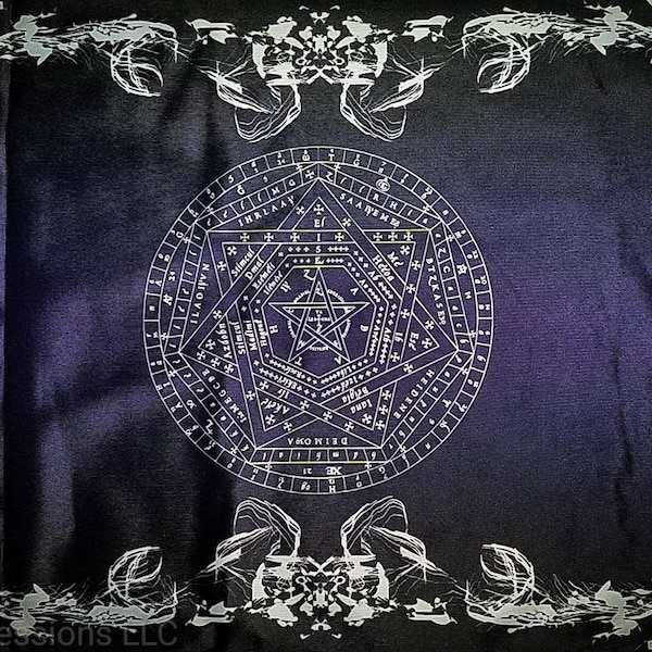 Sigillum Dei Aemeth Altar Cloth // Enochian Sigil Altar cloth Wall Hanging