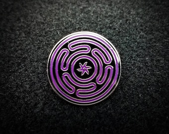 Hecate Sigil Hard Enamel Pin, Triple Moon Goddess= Stropholos Pin, Hekate Wheel Witchy Pin, Occult Gift