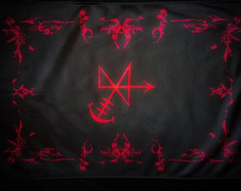 Abaddon Altar Cloth // Satanic Decor or Wall Hanging