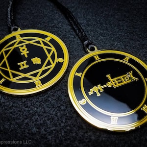 Archangel Raphael Sigil Medallion, Heptameron inspired Archangel seal necklace