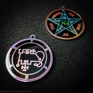 Phenex Lesser Key of Solomon Sigil Necklace // Ars Goetia Demon Seal // Goetic Ritual Medallion