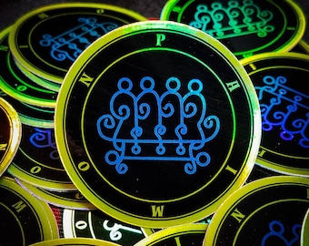 Paimon Sigil Holographic Sticker: (2" Diameter)