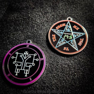 Orias Sigil Necklace // Ars Goetia Goetic Seal for summoning demons in the Occult Grimoire,  Lesser Key of Solomon