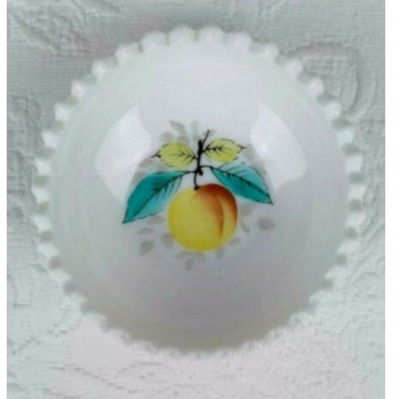 Vintage Milk Glass Trinket Jewelry Dish Mid Centu… - image 1