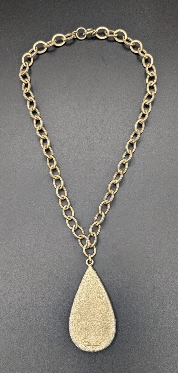 Vtg Sarah Coventry Teardrop Pendant Necklace Gold… - image 7