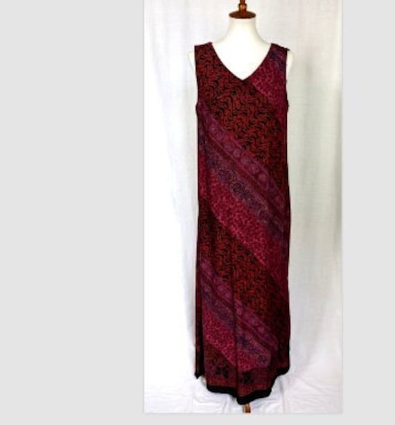 Vintage Carole Little Maxi Dress Sz 12 Multi Color