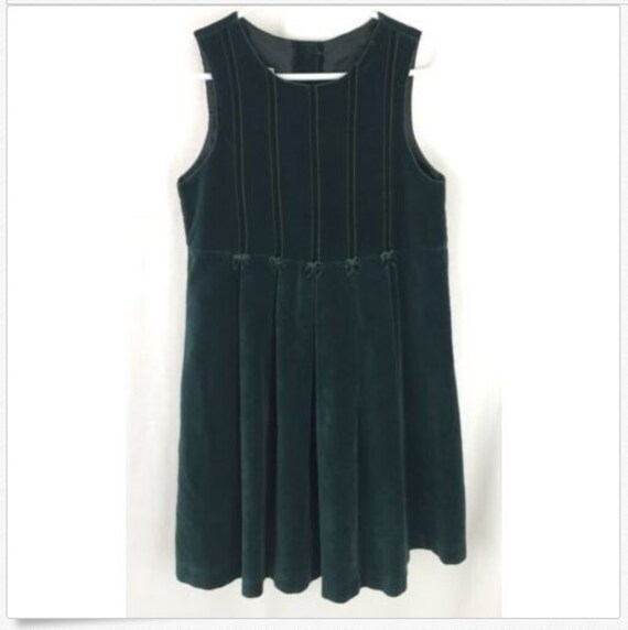 Vtg Girls Sz 5 St Patricks Day Dress Green Velvet