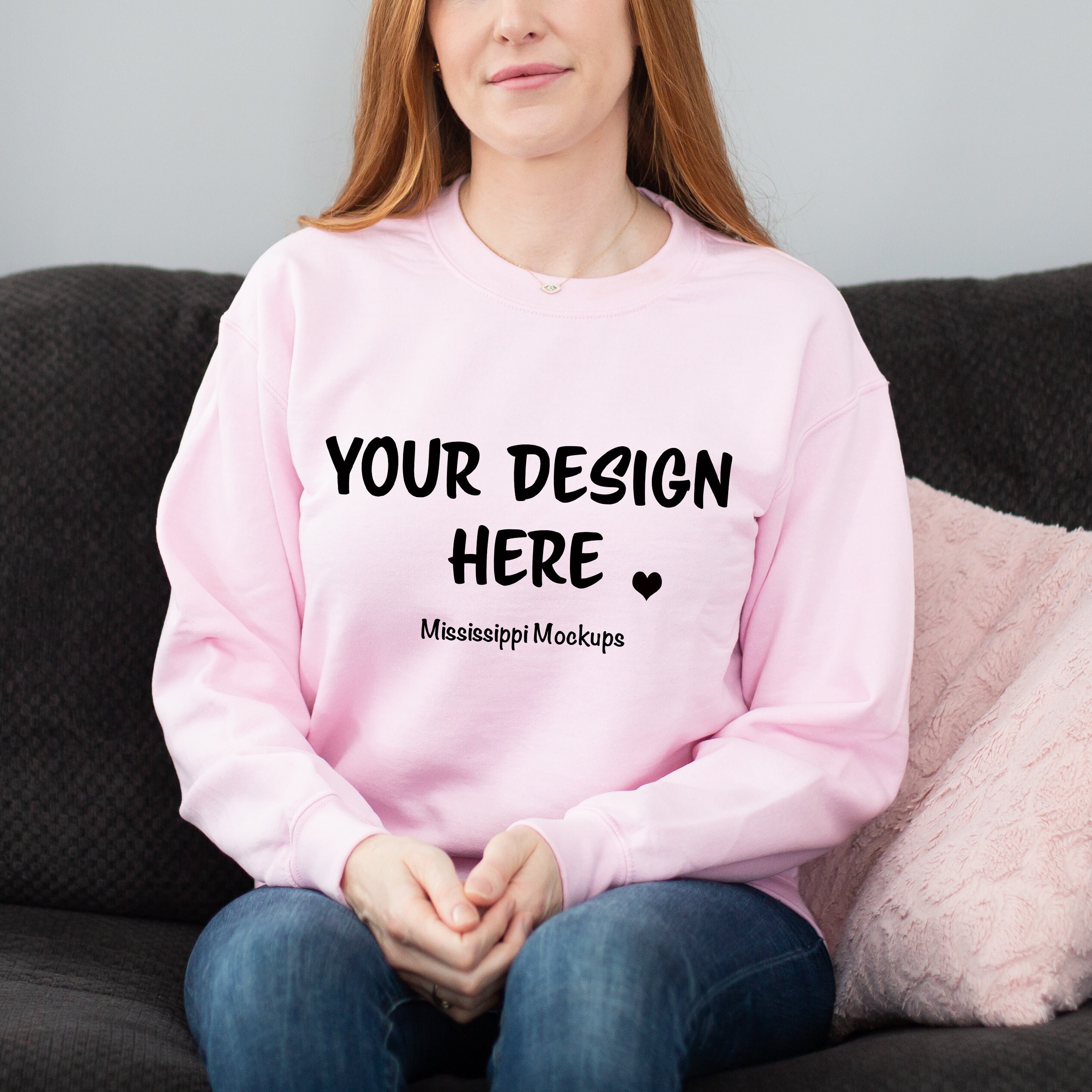 gildan 18000 light pink