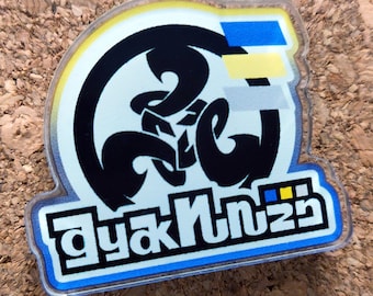 Splatoon 3 Inspired "Deep Cut" Acrylic Pin (+BONUS Mystery Sticker!)