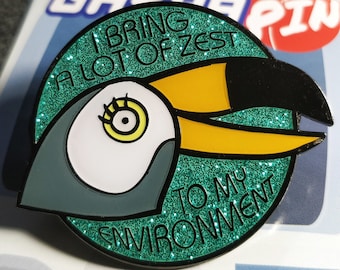 C-GRADE Tuca & Bertie Inspired "Zesty Tuca" Hard Enamel Glitter Lapel Pin (+BONUS Mystery Sticker!)