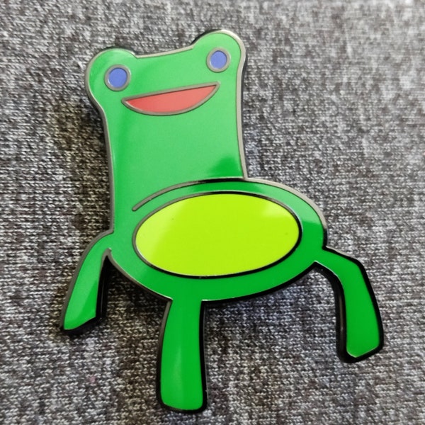Animal Crossing Meme Inspired "Froggy Chair" Hard Enamel Lapel Pin (+BONUS Mystery Sticker!)