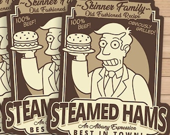 The Simpsons Meme Inspired Albany &quot;Skinner Family Steamed Hams&quot; Premium Vinyl Sticker Sets