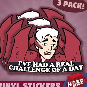 She-Ra Inspired Scorpia Vinyl Sticker Set (3-Pack of "A Challenging Day" Motivational Stickers) (+BONUS Mystery Sticker!)